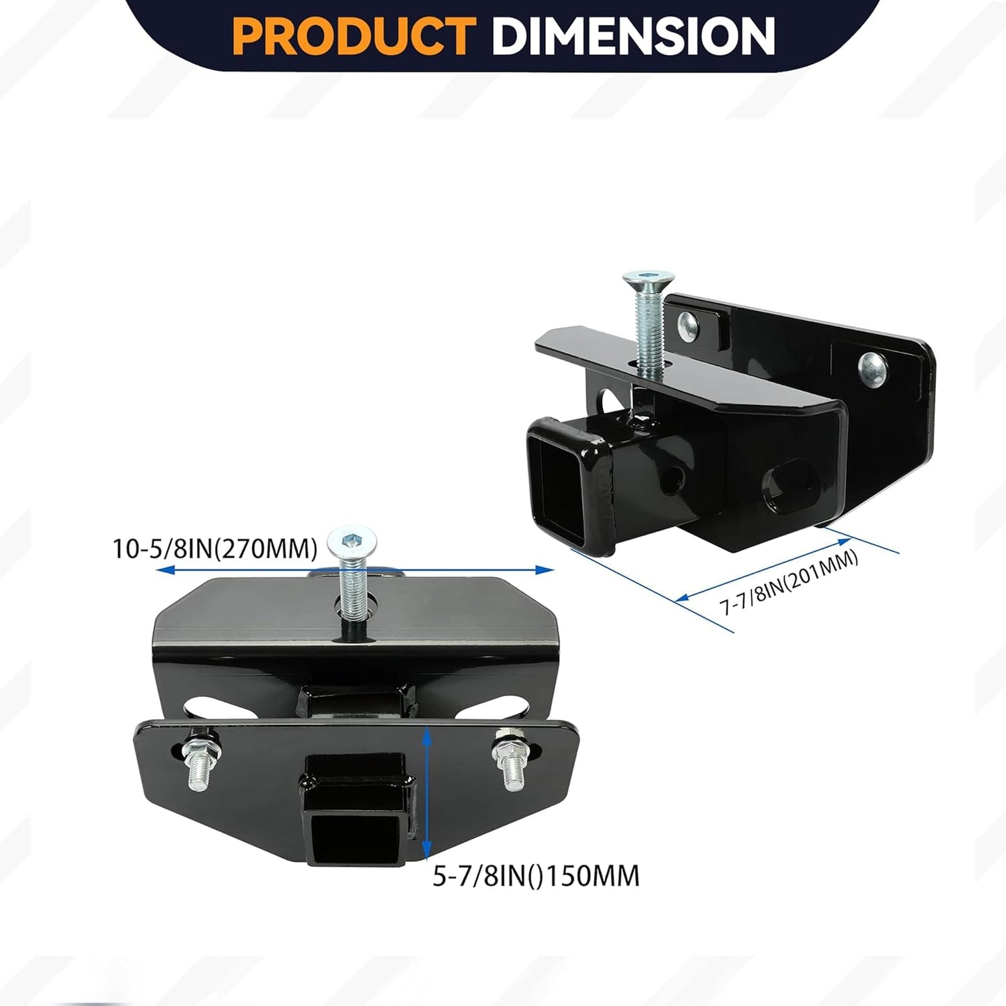 Class 3 Rear Towing Trailer Hitch Compatible with 2003-2023 Dodge Ram 1500 2500 3500 Classic Rear Receiver Hitch Tow Towing Combo W/Cover Kit - 2 inch LYAM-251