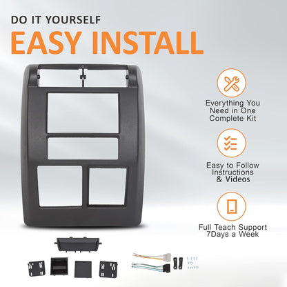 Double Din Dash Kit Compatible with 1997-2002 Jeep Wrangler TJ Radio Stereo Dash Bezel Install Kit LYAP-373