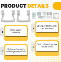 Load image into Gallery viewer, Universal Side Step Compatible with Chevy (Chevrolet), Ford, Toyota, GMC, Dodge RAM, Jeep, Set of 2, Polishing Aluminum Silvery LYAM-634-1
