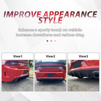 Load image into Gallery viewer, KUAFU Rear Diffuser Compatible with 2015-2024 Dodge Charger Scat SRT Daytona GT R/T Non-Widebody Models Valance Rear Bumper Lip Splitter Spoiler Diffuser Black LYAP-296S
