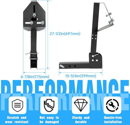 Trailer Hitch Spare Tire Mount Compatible with Truck with 2 Inch Hitch Receiver Fits 4 & 5 & 6 Lugs Adjustable Rack Holder Mount LYAM-X1056