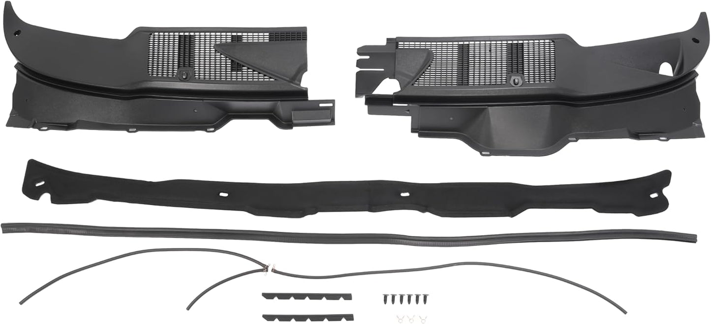 Windshield Wiper Cowl Panel Grille Compatible with 2002-2010 Dodge Ram 1500, 2500, 3500 Replacement for 55056006AG 55056006AE Front Window Insert Panel ABS Plastic LYAP-X1152