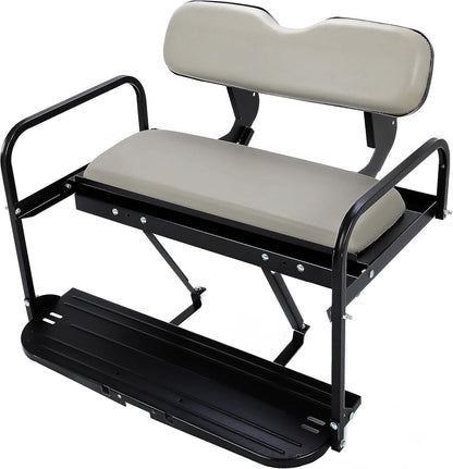 Rear Back Seat Kit Compatible with Yamaha G14 G16 G19 G22 Golf Cart Flip Folding Seat - Off-White LYMM-125S-2