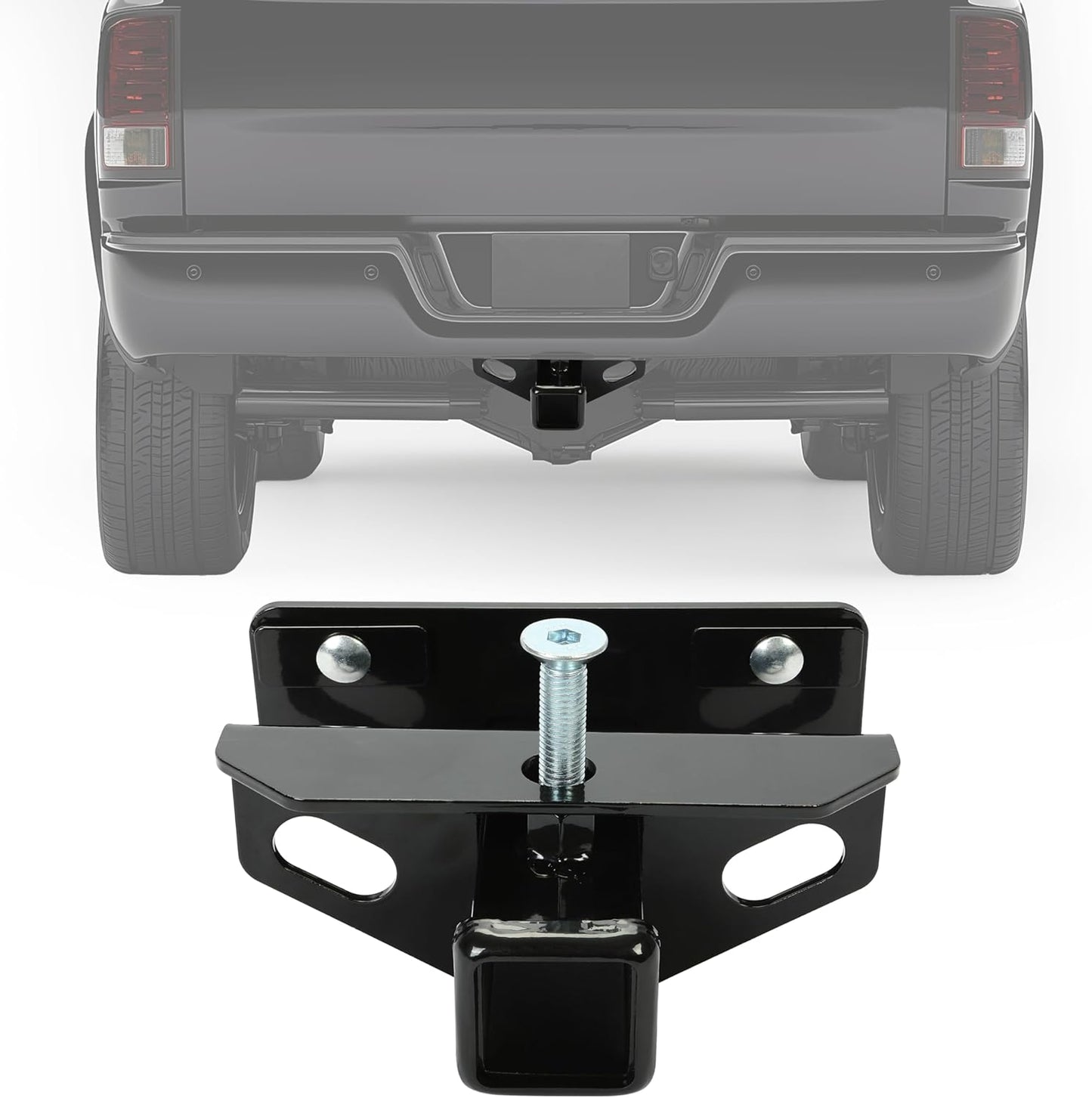 Class 3 Rear Towing Trailer Hitch Compatible with 2003-2023 Dodge Ram 1500 2500 3500 Classic Rear Receiver Hitch Tow Towing Combo W/Cover Kit - 2 inch LYAM-251
