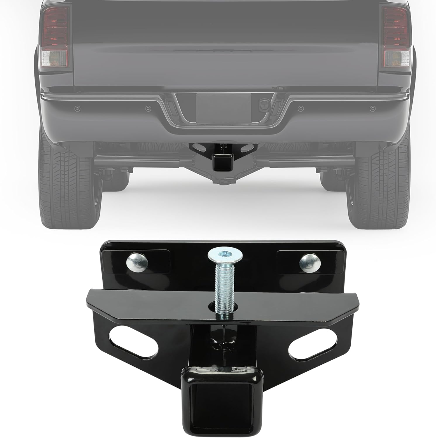 Class 3 Rear Towing Trailer Hitch Compatible with 2003-2023 Dodge Ram 1500 2500 3500 Classic Rear Receiver Hitch Tow Towing Combo W/Cover Kit - 2 inch LYAM-251