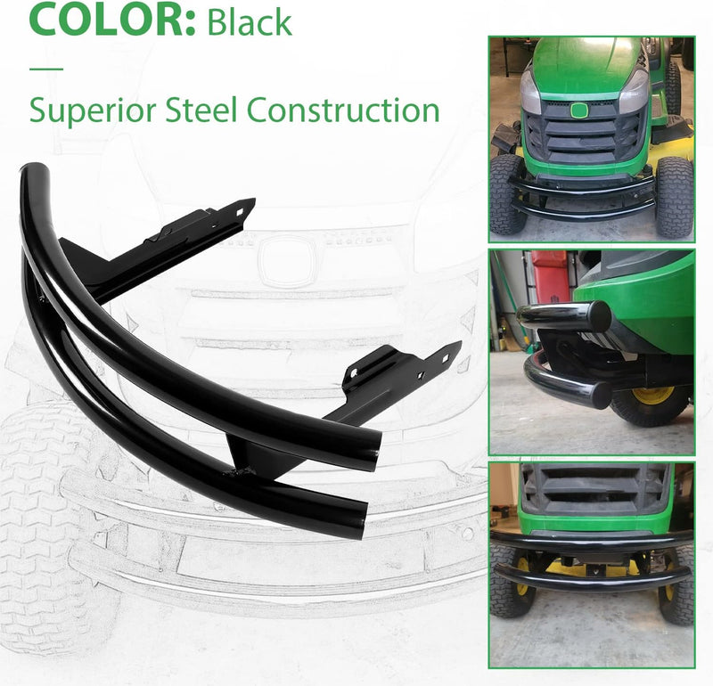 Front Bumper Brush Guard Compatible with John Deere 100 Series 102 115 125 135 145 155C 190C D100 D110-D170 L100 L105 L107 LA175 G110 X110 X120 X125 Lawn Mower Garden Tractor LYJD-028