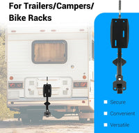 Load image into Gallery viewer, Kojem RV Spare Tire Carrier for 16inches 16.5inches 19.5inches 22.5inches and 24inches RV Motorhomes Wheels 2 Inch Receiver Mount, 10,000-pound Capacity, 400-pound Tongue Weight LYAM-X1042S
