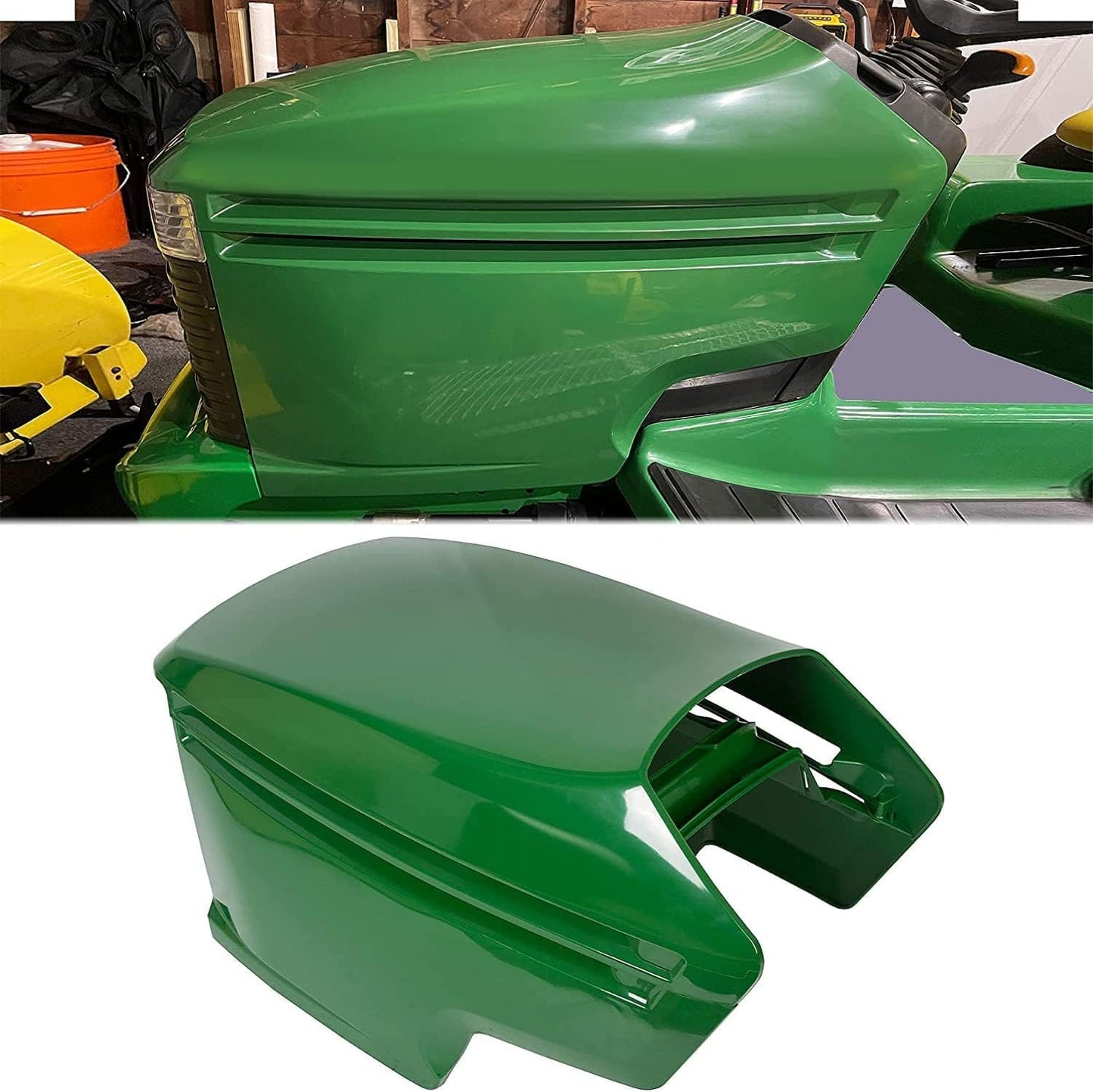 Hood & Bumper Kit Compatible with John Deere 325 335 345 GX325 GX335 GX345 GX355 Lower & Upper Front Bumper Hood Replacement for M140667 M140668 M140669 AM132595 AM132529 4PCS LYJD-044S+LYJD-048