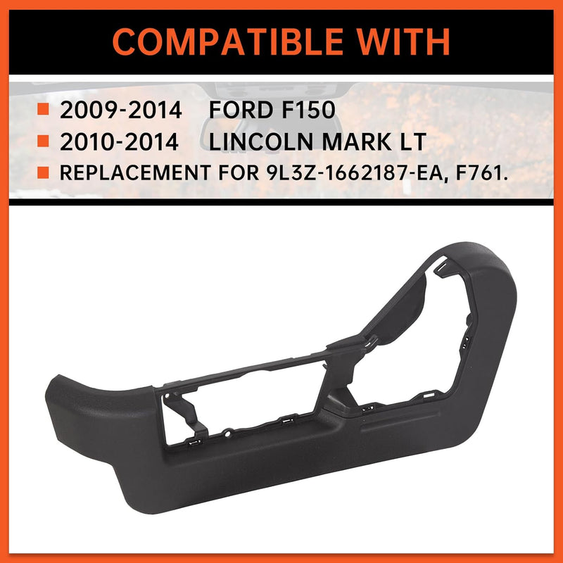 Front Drivers Side Seat Trim Panel Cover Bezel Compatible with 2009-2014 Ford F150 Lincoln Mark LT Replacement for 9L3Z-1662187-EA NOT Fit for Manually Adjusting & Super Cab Power Seats LYAP-397