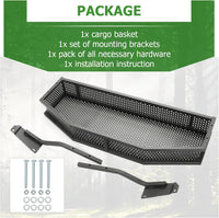 Load image into Gallery viewer, HECASA Black Front Clay Outer Cargo Basket w/Mounting Brackets Compatible with Club Car DS Golf Cart Gas &amp; Electric Models (Hardware Included) LYMM-106
