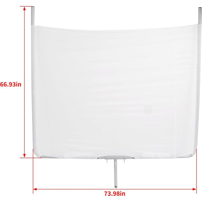 Boat Sun Shade Compatible with Boats 25 FT and Under Stern Boat Center Console Sun Shade Aluminium+Cloth -White