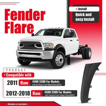 Left Fender Flare Set Compatible with 2011-2018 Ram 4500 5500 | Wheel Arch Cover Protector Set Plastic(PP) Textured Black Driver Side