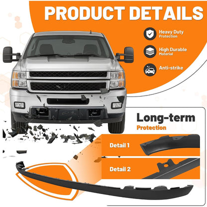 KUAFU Front Bumper Valance Extension Compatible with 2011-2014 Chevy Chevrolet Silverado 2500 HD 3500 HD Replacement for 20845670 GM1095195 Lower Air Dam Deflector Spoiler Extension Plastic Black