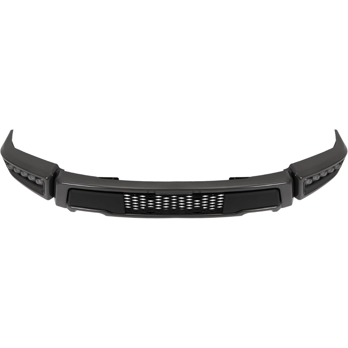 Front Bumper W/LED Fog Lights Compatible with 2009 2010 2011 2012 2013 2014 Ford F150 Crew/Extended Cab Pickup 4-Door/Standard Cab Pickup 2-Door Except Raptor Model, Raptor Style Bumper 3 Pcs