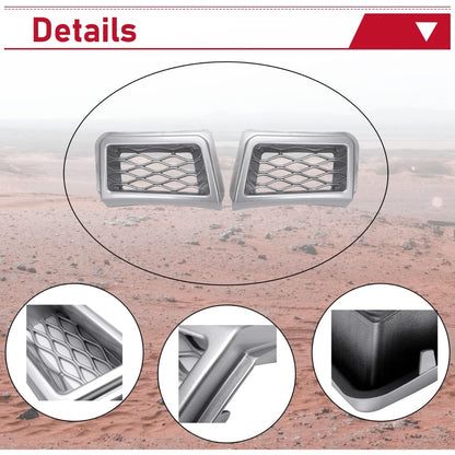 Bumper Caliper Air Duct Set Compatible with 2003-2007 Chevy Silverado 1500 Silver Front Right & Left Air Duct Cover