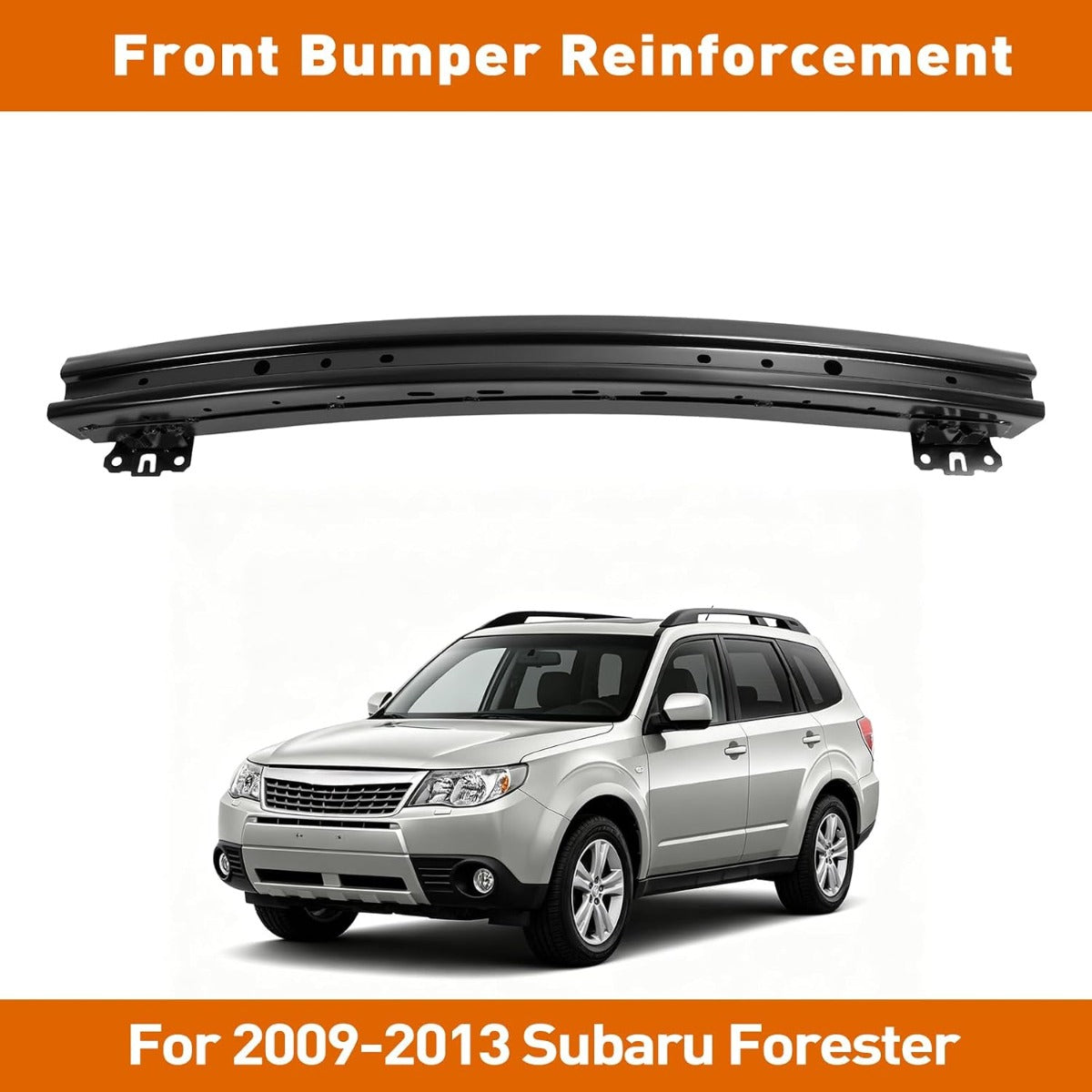 ALMULOO Front Bumper Reinforcement Compatible with 2009-2013 Subaru Forester Replacement for SU1006144 57711SC0109P Steel Electrophoresis Primed Black