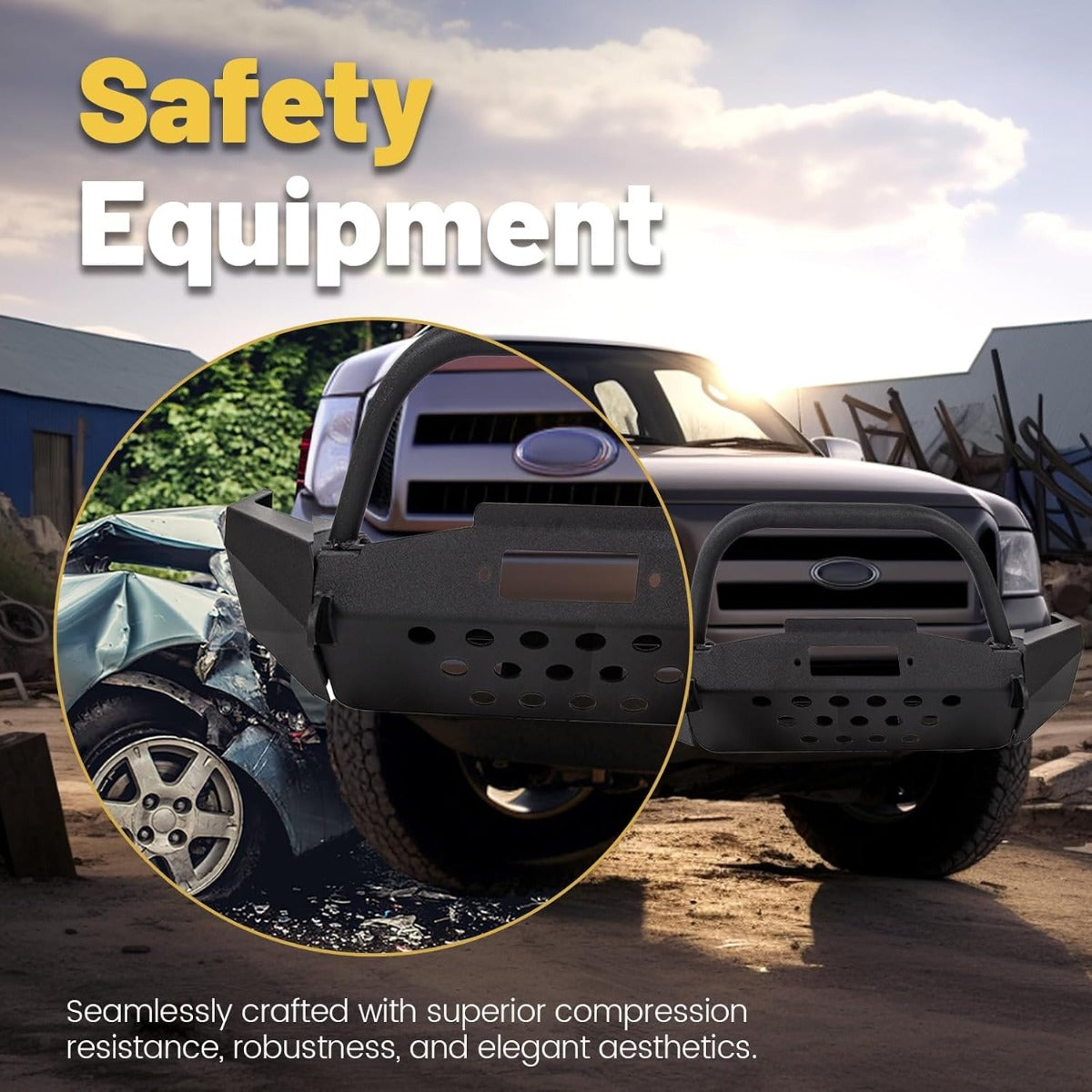 ECOTRIC Front Bumper Compatible with 1998-2011Ford Ranger