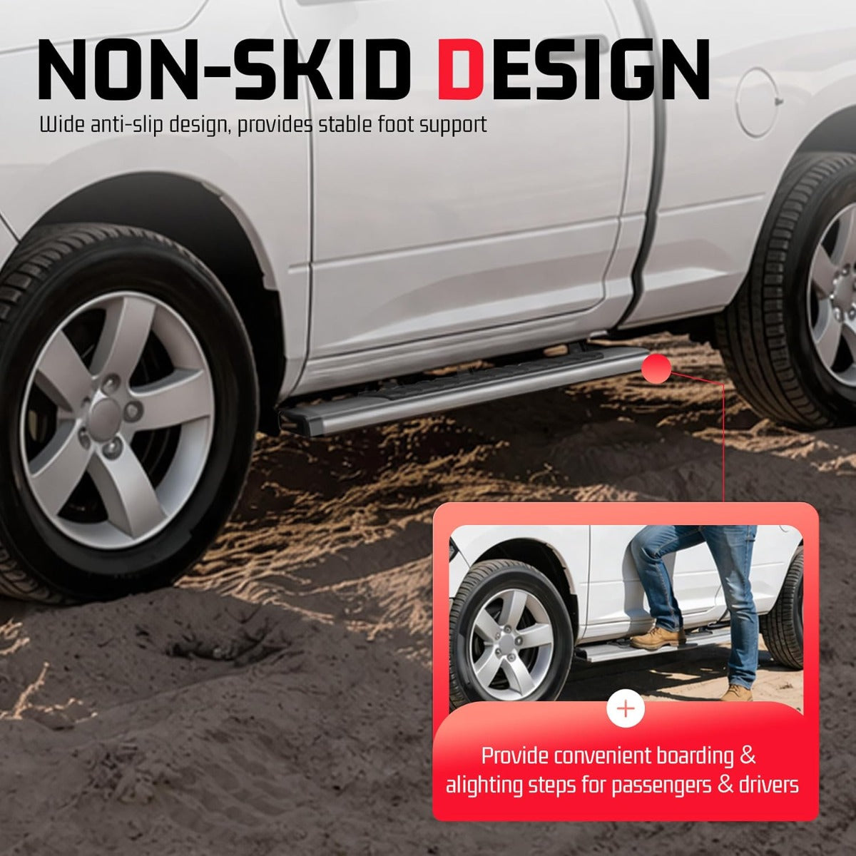 ALMULOO Side Steps Compatible with 2009-2026 Dodge Ram 1500 2500 3500