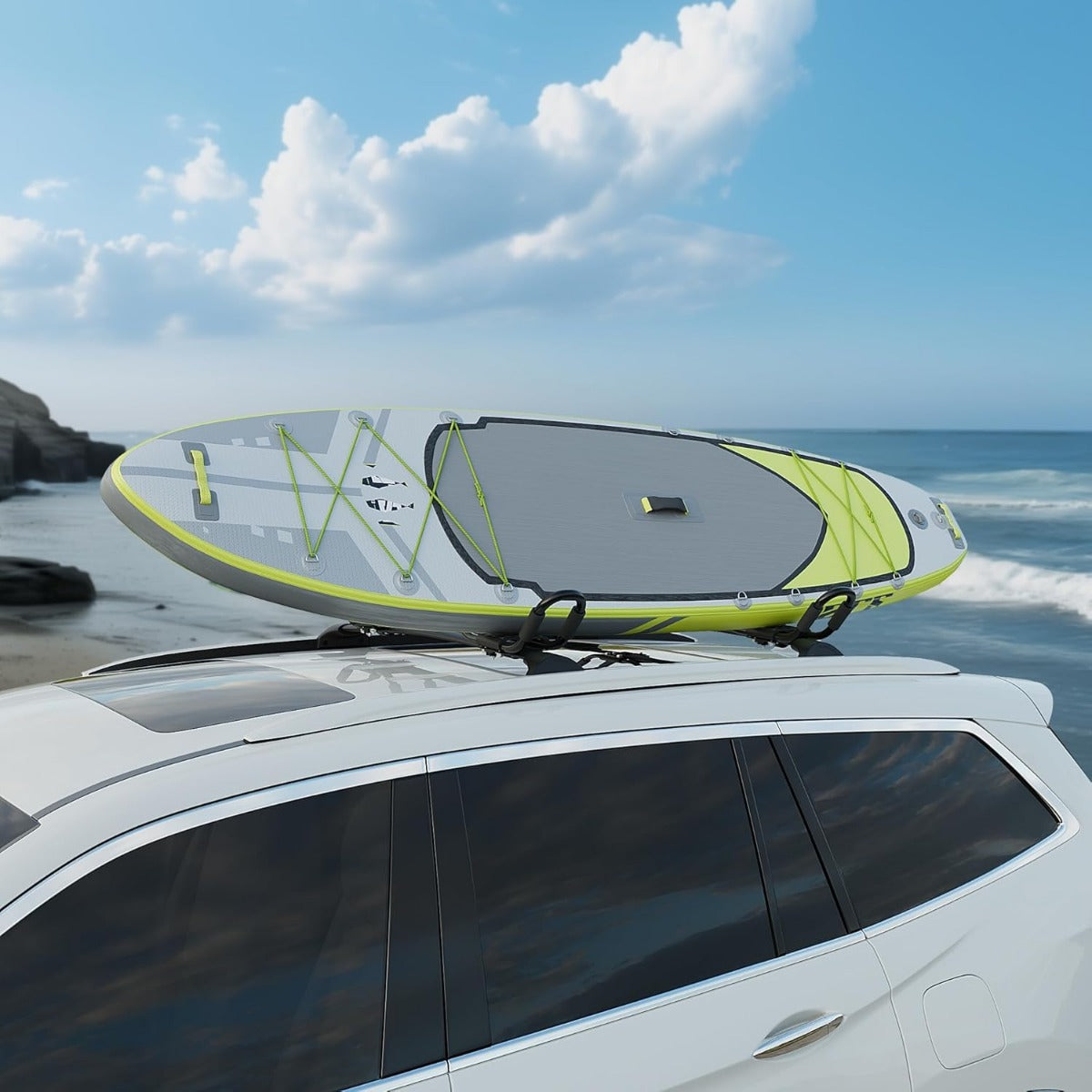 Kayak Roof Rack J-Bar Rack HD Universal Kayak Carrier Holder Canoe Boat Surf Ski Board Roof Top Mounted on Crossbar for Car SUV Truck Set of 4 LYA-011-P