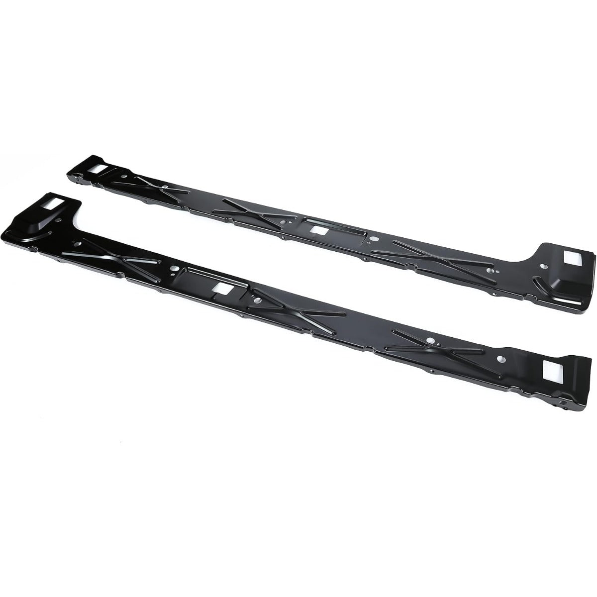 ALMULOO Pair Inner Rocker Panel Compatible with 1999-2018 Chevy Silverado & GMC Sierra Extended Cab Steel Electrophoresis Black Left + Right Side