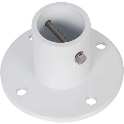 HECASA Deck Anchor Flange Cast Above Ground Pool Ladders Handrails or Slide | 1 7/8" Inch Diameter of 1.9" Aluminum White (1Pc)