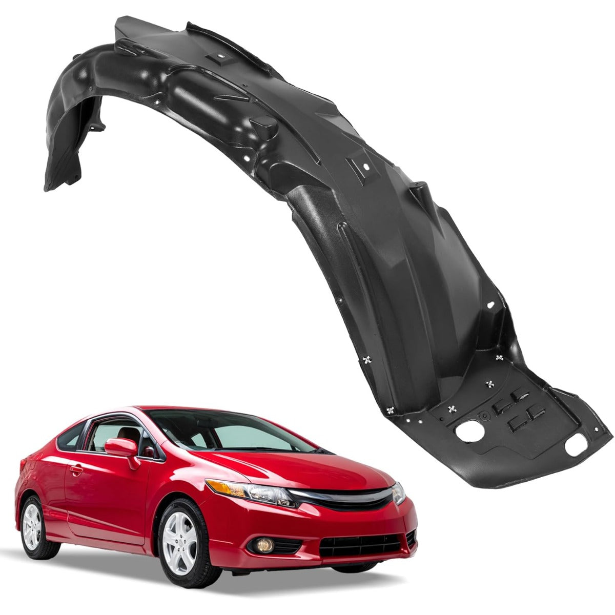 Front Fender Liner Panel for 2012-2015 Honda Civic Replacement for Inner Wheel Liner Splash Shields Guard Passenger Side