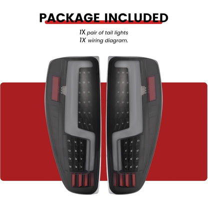HECASA LED Pair Tail Lights Compatible with 2004-2012 Chevy Chevrolet Colorado GMC Canyon Isuzu i-280 i-290 i-350 i-370 Replacement for GM2800164 GM2801164 Tail Lamp LH & RH - Smoke Lens Black Housing