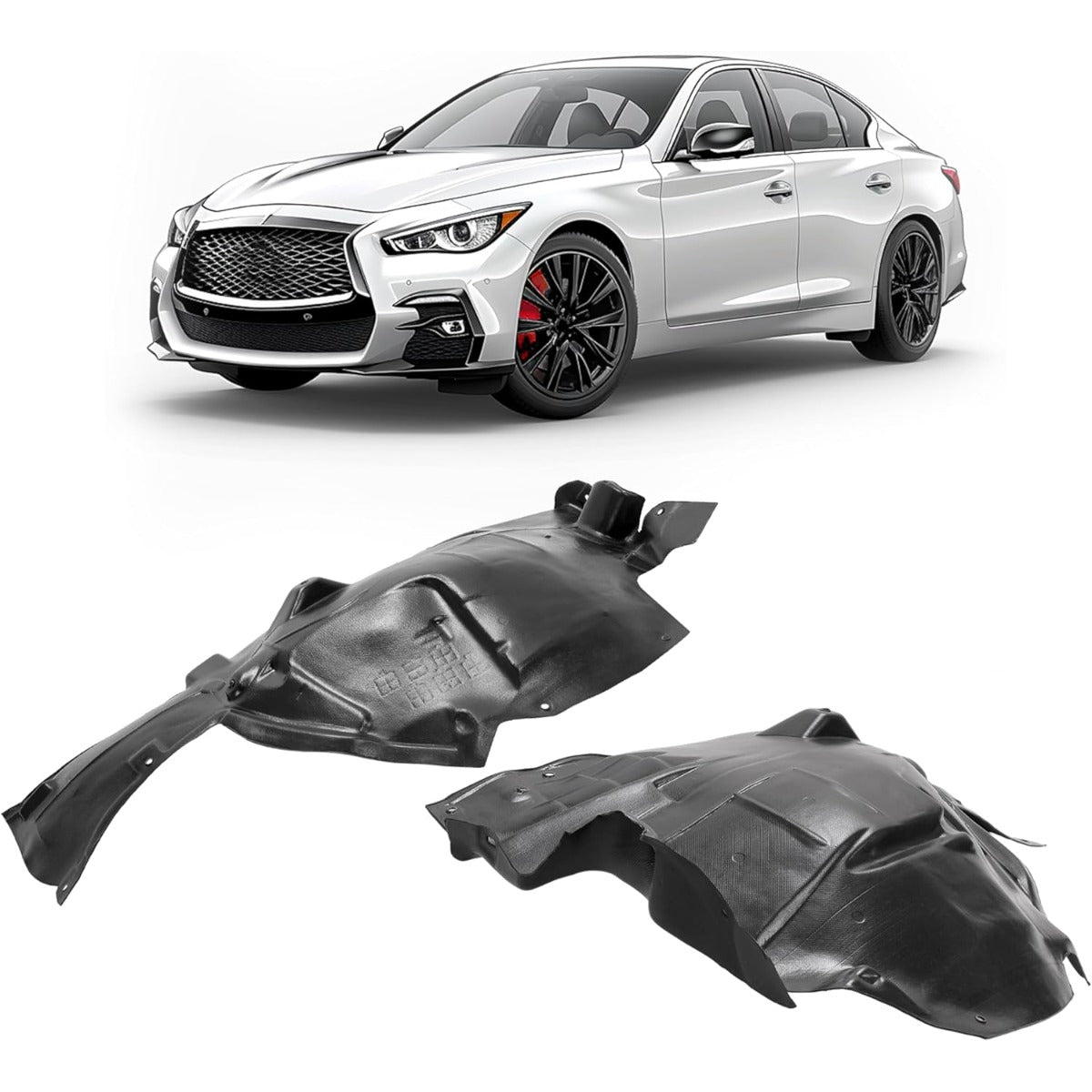 Front Fender Liner Inner Panel for 2014-2023 Infiniti Q50 Replacement for  Wheel Liner Splash Shield Guard Left & Right Side (Front Section)