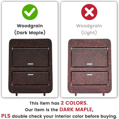 KUAFU Woodgrain Center Console Cup Holder Storage Compatible with 2007-2014 Chevy Silverado GMC Sierra/Cadillac Escalade Full Size GM Trucks Replacement for 23164631