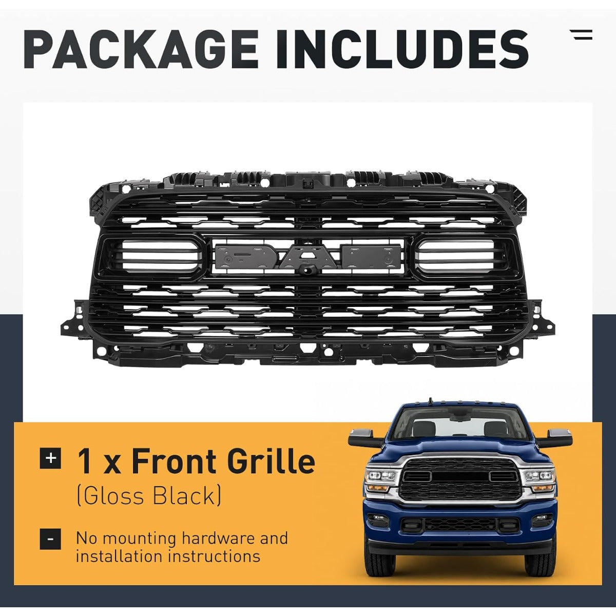 Grill Compatible with 2020-2024 Ram 2500/3500 4500 Front Grille