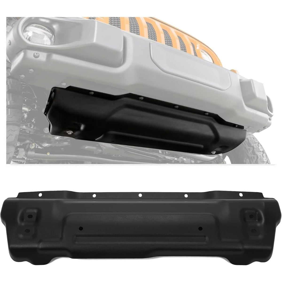 Front Bumper Skid Plate Compatible with 2018-2025 Jeep Wrangler 2020-2025 Jeep Gladiator Steel Skid Plate Cover Replacement for 68293984AB