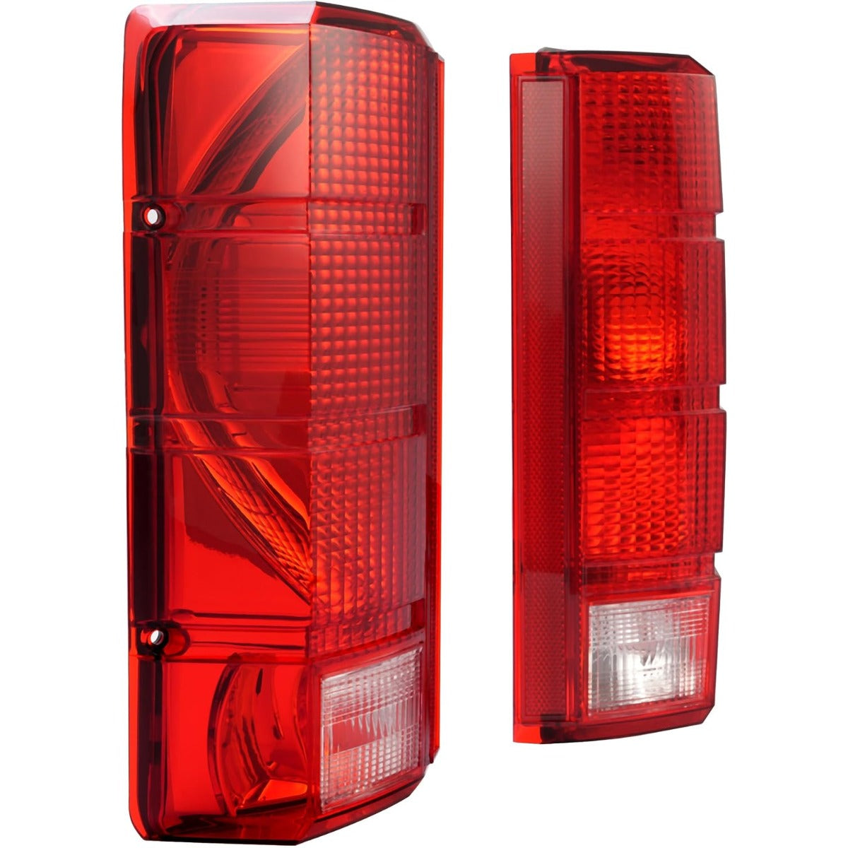 HECASA Pair Tail Light Compatible with 1980-1986 Ford F-150 F-250 F-350 Bronco F-100 Halogen Brake Lamp Taillight Replacement for E4TZ13405B FO2800103 E4TZ13404B FO2801102 Red White Lens Black Housing