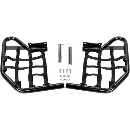 Side Step Nerf Bars Compatible with Yamaha Raptor 700 YFM 700 YFM700R Models Aluminium Foot Guard Pegs W/Black Webbing Nets