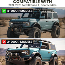 Running Boards Drop Side Step Compatible with 2021-2025 Ford Bronco 4-Door Models Heavy Duty Black Tube Rock Slider Rails Step Bars