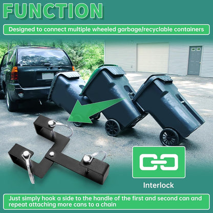 KUAFU Universal Can Couplers Receiver Multiple Wheeled Trash/Recyclable