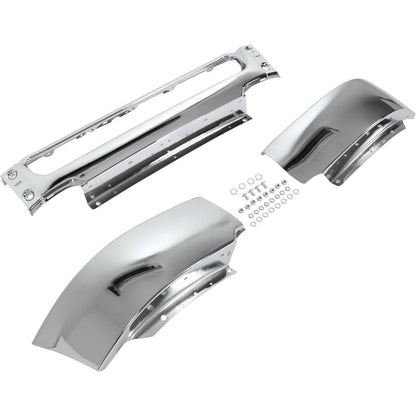 ALMULOO Front Bumper Face Bar Compatible with 2004 2005 Ford F-150 W/O Fog Light Holes Replace For 4L3Z17757AA FO1002388 Modular Design-3Pcs Steel Chrome Silvery