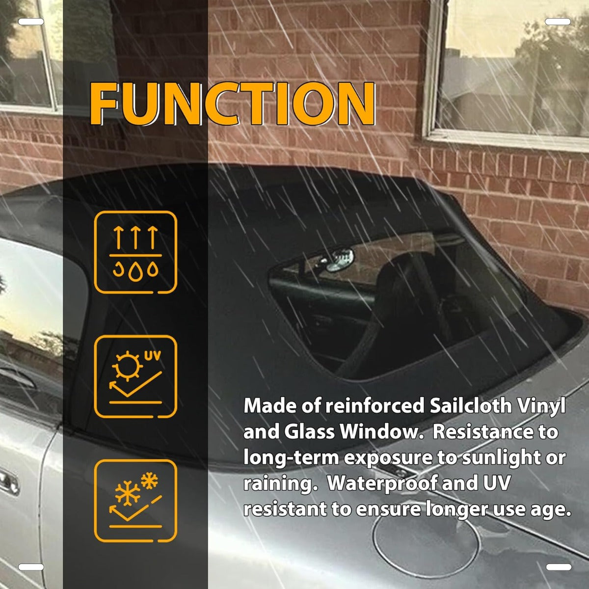 Convertible Soft Top for 1990-2005 Mazda Miata Sailcloth Vinyl Top w/Heated Glass Window Black