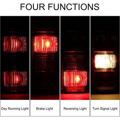 KUAFU Rear Tail Light with Bulbs Compatible with 2018-2020 Ford F-150 Replacement for JL3Z-13405-H JL3Z-13404-H FO2800265 FO2801265 Pair Taillights Red Lens Chrome Housing