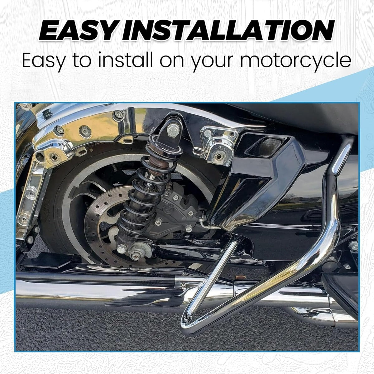 ECOTRIC Saddlebag Bracket Guard Bars Compatible with 2014-2024 Harley Davidson Touring Street Road Glide FLH Saddle Bags Guard Support Bar Mount Chrome & Black