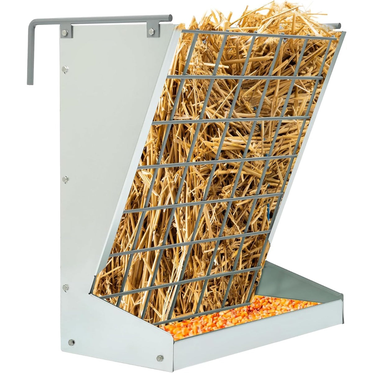 KUAFU Hay Feeder 2 in 1 Hay Rack Wall Mount Goat Feeders,Heavy Duty