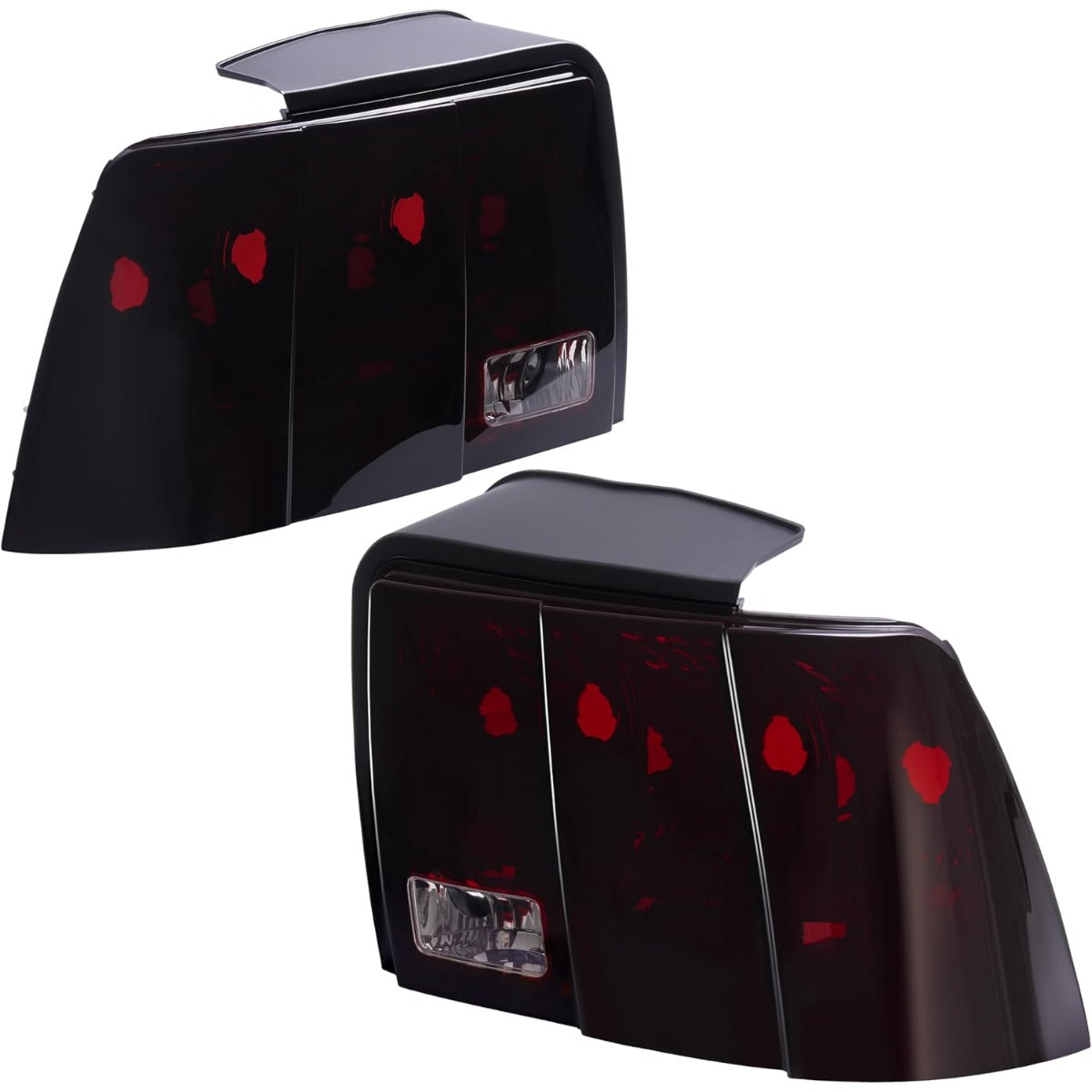HECASA Pair Tail Lights Compatible with 1999-2004 Ford Mustang Replacement for FO2818109 FO2819109 3R3Z13405AA 3R3Z13404AA Tail Rear Light Lamp Driver&Passenger Side - Red Smoke Lens