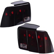 HECASA Pair Tail Lights Compatible with 1999-2004 Ford Mustang Replacement for FO2818109 FO2819109 3R3Z13405AA 3R3Z13404AA Tail Rear Light Lamp Driver&Passenger Side - Red Smoke Lens