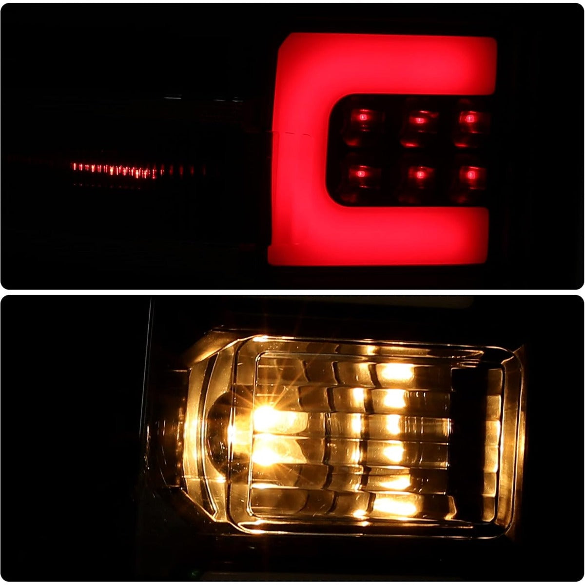 HECASA LED Tail Lights Compatible with 2014-2018 Silverado 1500 2500HD 3500HD Replacement for 23141274 23141275 Left & Right Clear Lens Black Housing