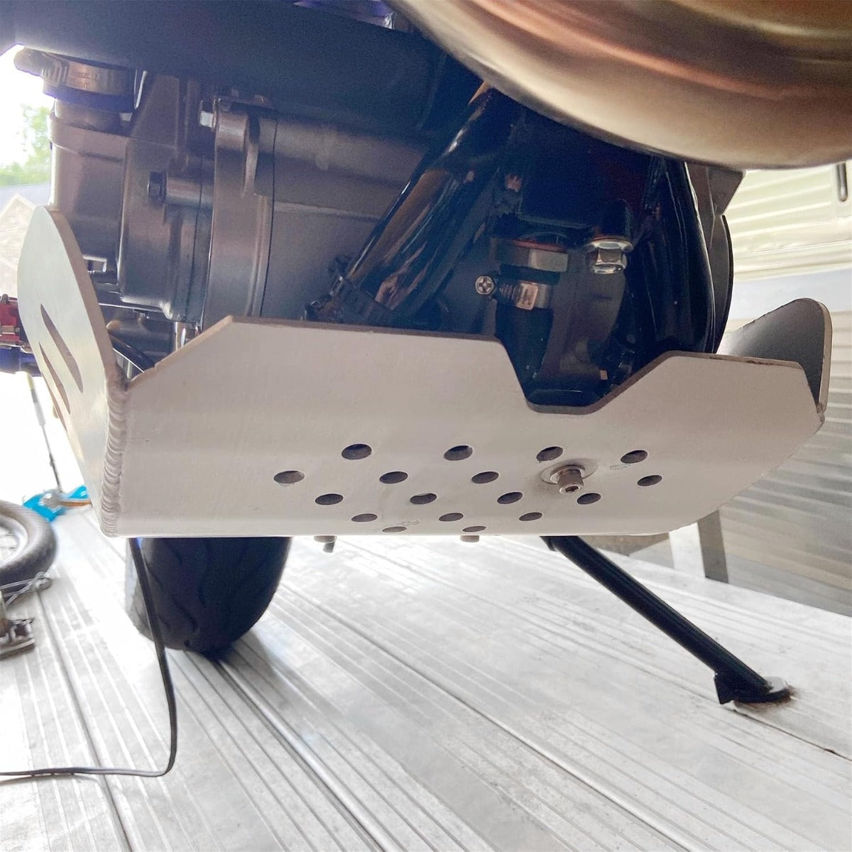 Skid Plate Engine Cover Guard Protector Compatible with 2000-2020 Suzuki DRZ400 DRZ400E DRZ400S, 2003 Kawasaki KLX400 Dual Sport Flatland Racing - Aluminum