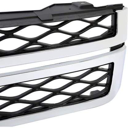 Front Bumper Grill Compatible with 2011-2014 Chevy Chevrolet Silverado GMC Sierra 2500 3500 HD 20966058 GM1200639 Bumper Hood Grille Chrome