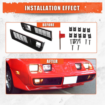 Yikatoo Front Grill Compatible with 1979 1980 1981 Pontiac Firebird/Trans Am Grilles Set W/Fitting Kit Pair