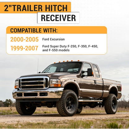 HECASA 2" Trailer Hitch Receiver Compatible with 99-07 F250 F350 F450 F550