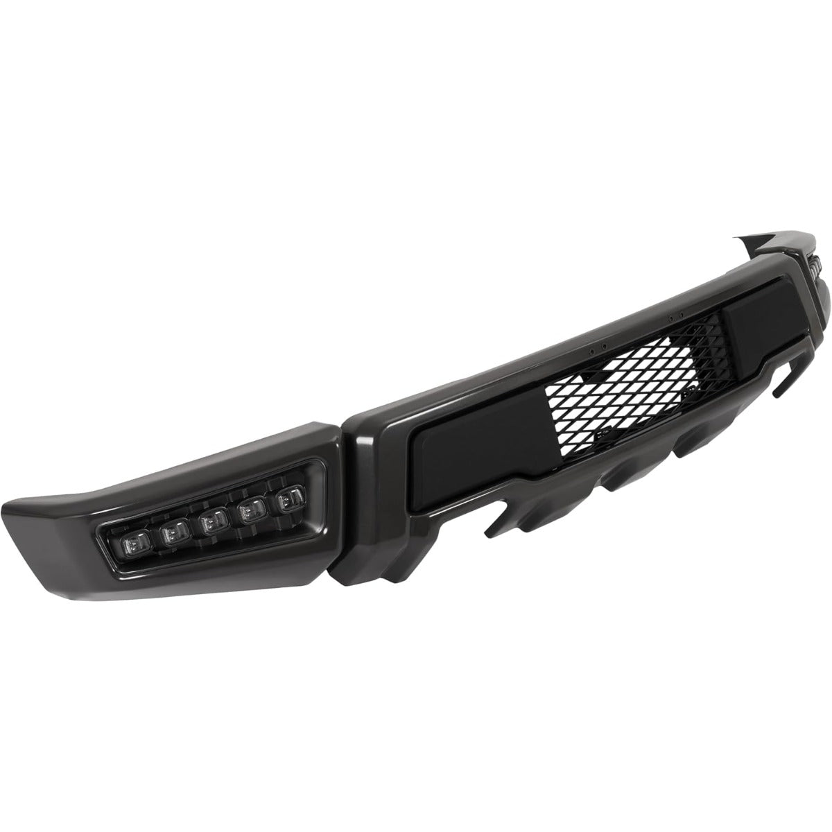 Front Bumper W/LED Fog Lights Compatible with 2009 2010 2011 2012 2013 2014 Ford F150 Crew/Extended Cab Pickup 4-Door/Standard Cab Pickup 2-Door Except Raptor Model, Raptor Style Bumper 3 Pcs