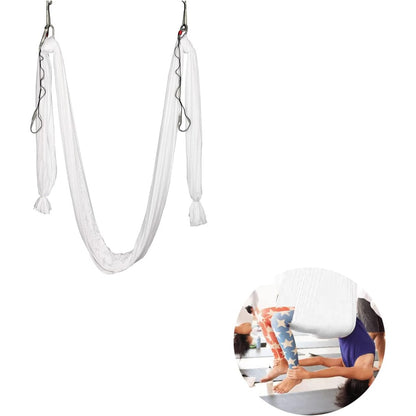 HECASA Aerial Silks Yoga Swing Set, Aerial Yoga Hammock w/Daisy Chain for Home, Inversion Exercises, Strength Training and Starter Kit