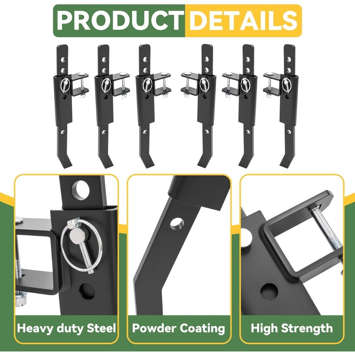ATV/UTV Chisel Plow Scarifier Implement w/ 6 Independently Adjustable Chisels Fit for ATV UTV Most Lawn/Garden Tractors Universal Cultivator Attachments Steel Power Coated